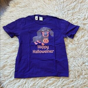Purple Halloween Dachshund T-Shirt size large